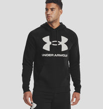 Load image into Gallery viewer, Men&#39;s | Under Armour | 1357093-001 | Rival Fleece Big Logo Hoodie | Black / Onyx White
