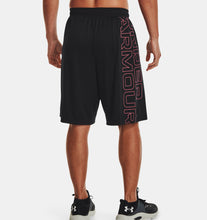 Load image into Gallery viewer, Men&#39;s | Under Armour | 1376943 | Tech Wordmark Graphic Shorts | Black / Chakra