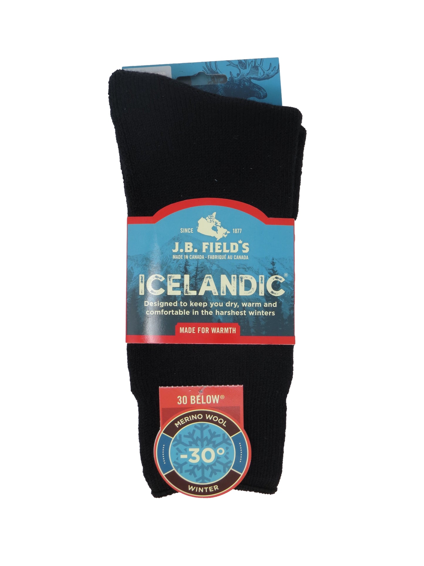 J. B. Field's | 30 Below Icelandic Socks | Black