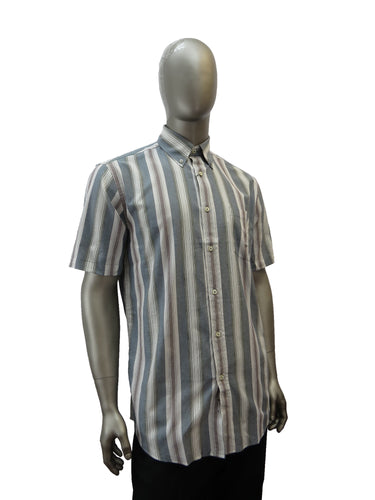 Men's | Viyella | 552310 | Madras Short Sleeve Sport Shirt | Brown
