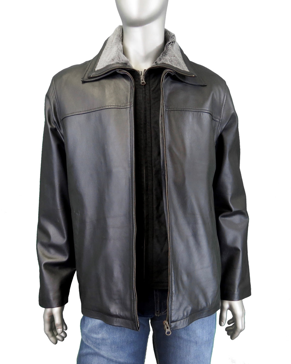 Men's | Jez | 8012 | Leather Jacket | Black – H.R. Lash