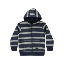 Load image into Gallery viewer, Men&#39;s | Silver Jeans | SMF215051 | Stripe Hoody With Rib Details | Navy