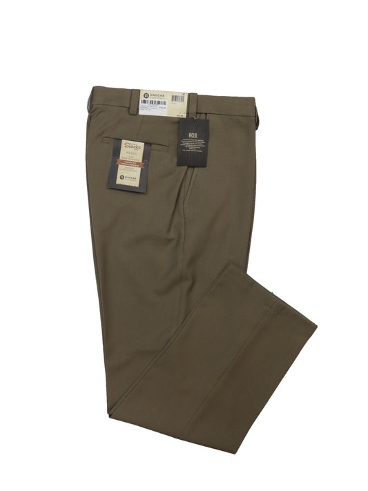 Haggar | IDC0500 | Eco Stria Slacks – Classic Fit | Kaki