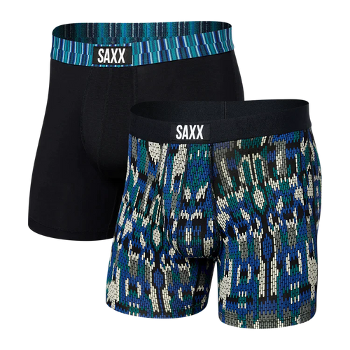 Men's | Saxx | SXPP2V | 2 Pack | Vibe Boxer Brief | Modern Fairisle/Black Geo